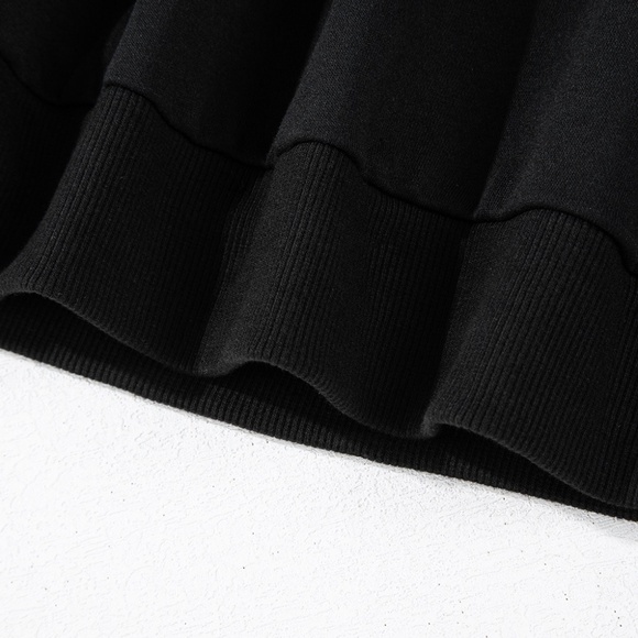 1 MEDIUM LEFT!!! Black Leopard Print Colorblock Raglan Sleeve Sweatshirt - Picture 14 of 14